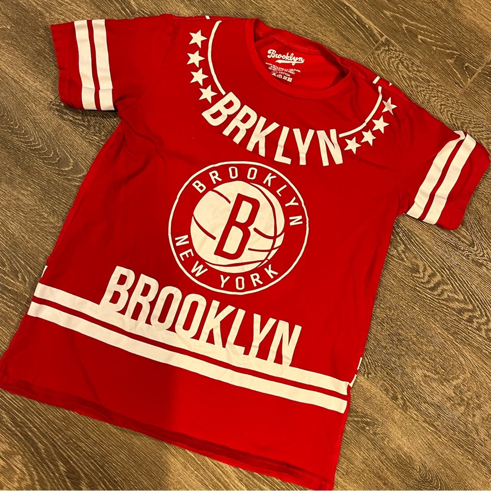 Red Brooklyn basketball T-shirt